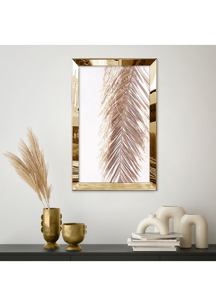 Gold Aynalı Pleksi Çerçeveli Altın Palmiye Yaprağı Tablosu fiyatları