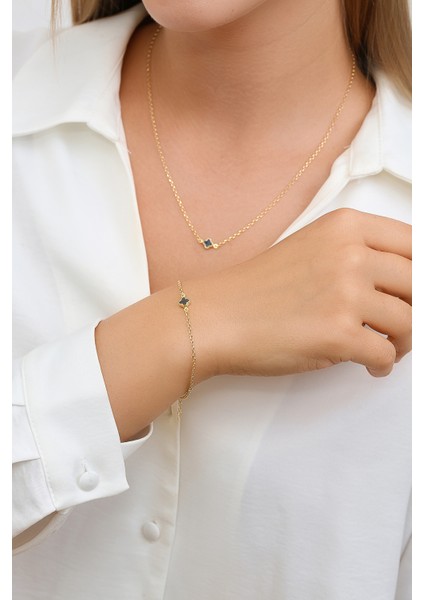 Altınkesesi 14 Ayar Altın Siyah Yoncalı Bileklik fırsatları