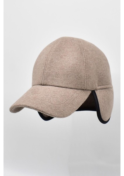 Erkek Polar Kulaklı Kep Şapka-Bej