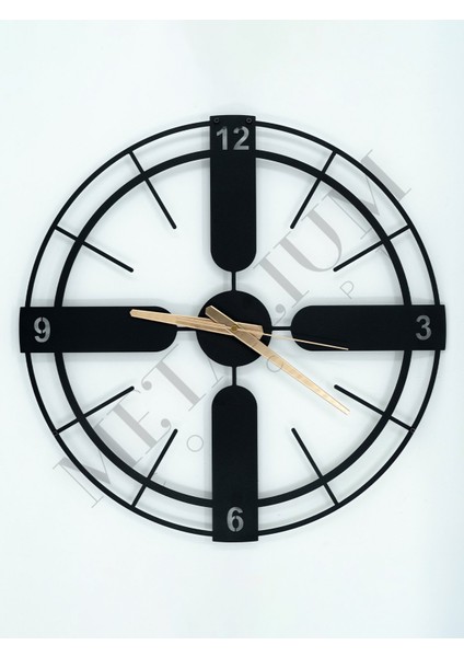 Dekoratif Sessiz Siyah Metal Duvar Saati 45X45CM fiyatları