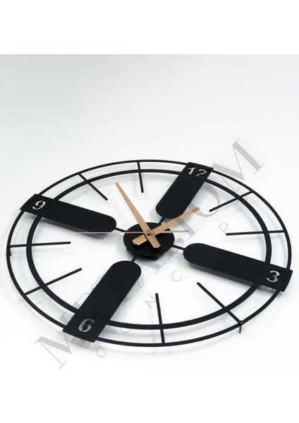 Dekoratif Sessiz Siyah Metal Duvar Saati 45X45CM modelleri