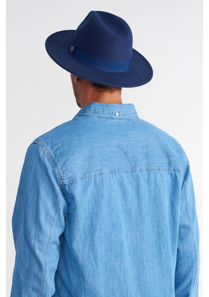 Erkek Fedora Panama Lacivert Keçe Fötr Şapka modelleri