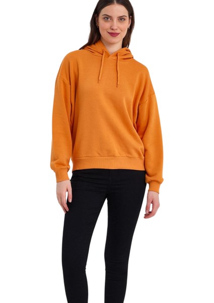 Kadın Şardonsuz Kapüşonlu Oversize Sweat
