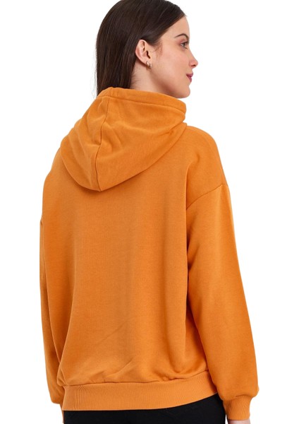 Kadın Şardonsuz Kapüşonlu Oversize Sweat