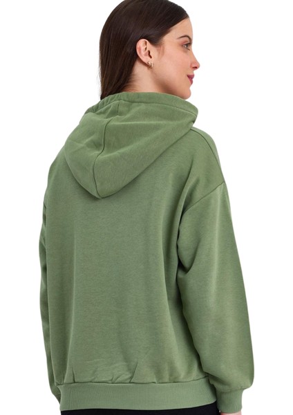 Kadın Şardonsuz Kapüşonlu Oversize Sweat modelleri