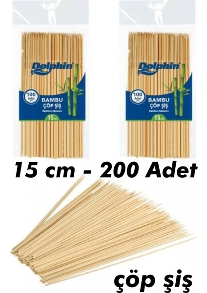 Çöp Şiş 15 cm 200 Adet Izgara Bambu Çöp Şiş