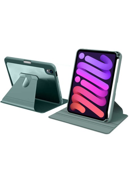 iPad Mini 7 Uyumlu Kapak Kalem Bölmeli 360 Dönebilen Kapaklı Kılıf