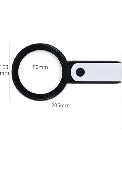 30X 12ışıklı Büyüteç Taşınabilir Çıft Katmanlı Optik Cam Okuma Büyüteç 229018