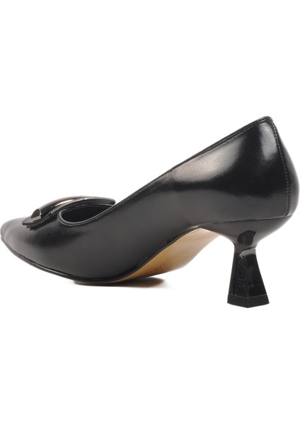 357101 Siyah Cilt Kadın Topuklu Ayakkabı fırsatları
