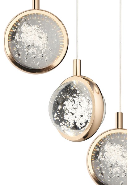 Eldon 5'li Sıralı 3 Renk 75 Watt Gold Kristal Ledli Modern Oturma Odası Salon Sarkıt Avize fırsatları