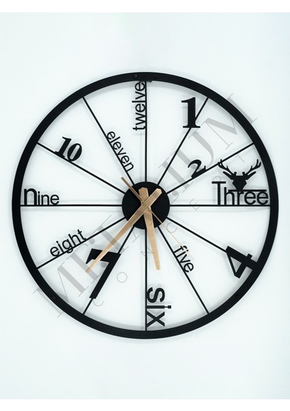 Dekoratif Sessiz Siyah Metal Duvar Saati 45X45CM fiyatları
