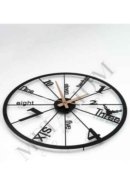 Dekoratif Sessiz Siyah Metal Duvar Saati 45X45CM modelleri