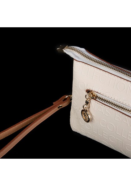 Kadın Çapraz ve Clutch Çanta Bilek ve Çapraz Askılı Krem Camel Gofraj (24X15 Cm) fiyatları