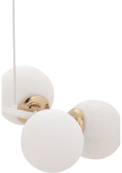 Cross 6'lı Beyaz Glob Camlı Modern Sarkıt Avize Oturma Odası Salon fiyatları