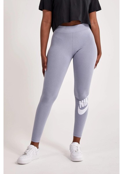 Sportswear Club High-Rise Leggings Yüksek Belli Pamuklu Lila Tayt