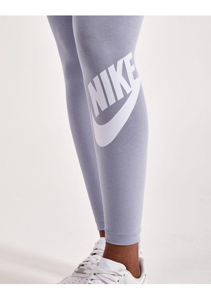 Sportswear Club High-Rise Leggings Yüksek Belli Pamuklu Lila Tayt