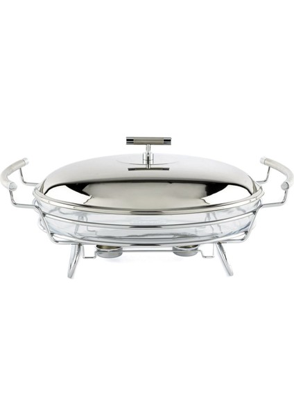 Perle Çelik Kapaklı Oval Isıtıcılı Servis 46X25X21CM