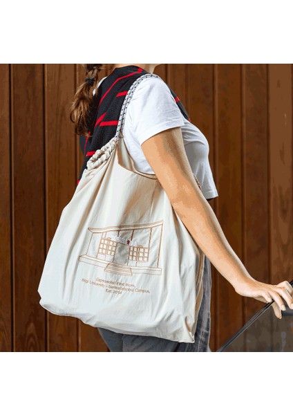10. Yıl Özel Sınırlı Üretim Bej Shopper Çanta - Katlanabilir, Su Geçirmez, Pratik Tasarım