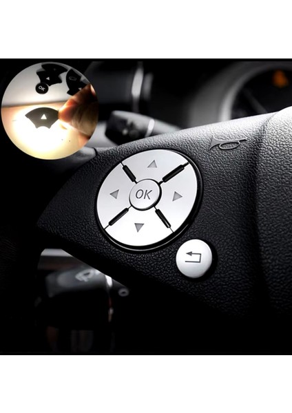 Mercedes C Serisi Direksiyon Tuş Kaplaması Gümüş W204 2008-2010