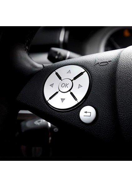 Mercedes C Serisi Direksiyon Tuş Kaplaması Gümüş W204 2008-2010