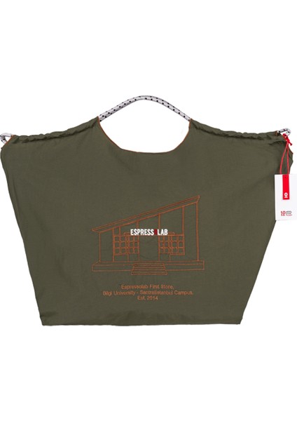 10. Yıl Özel Sınırlı Üretim Haki Shopper Çanta - Katlanabilir, Su Geçirmez, Pratik Tasarım