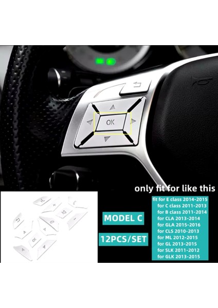 Mercedes E Serisi W212 Direksiyon Tuş Kaplaması Gümüş 2013-2016 modelleri