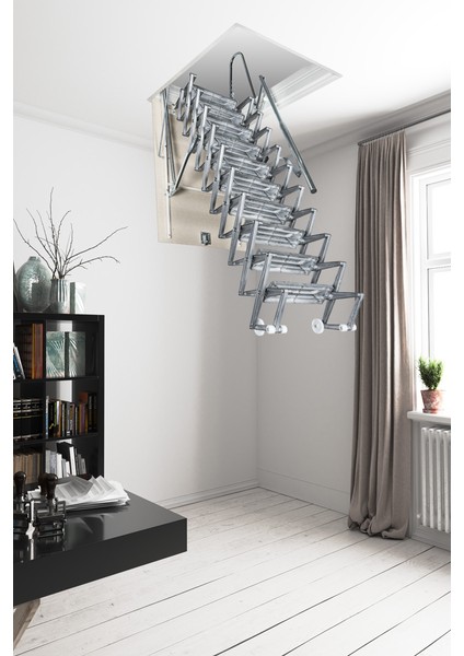 Fantozzi Acı Alüminyum Italya Menşei 70X120 Alüminyum Basamaklı Makaslı Metal Çatı Merdiveni H:320CM modelleri
