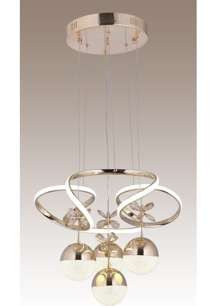 Papatya 3 Renk Gold ( Sarı Beyaz ve Gün Işığı ) Lu x ury LED Kristal Taşlı Avize Concept fiyatları