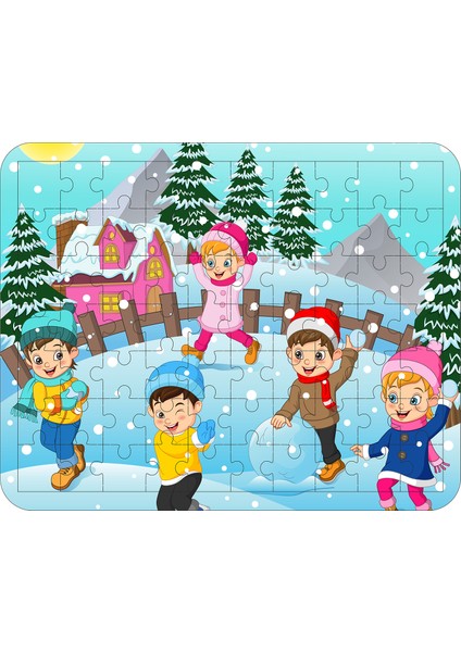 70 Parça Ahşap Eğitici Yapboz Puzzle Seti (Set 3)