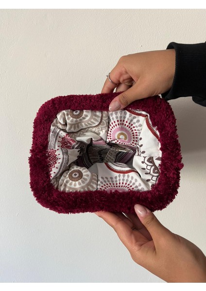 Kadın Gizli Burslu Peluş Örgü Astarlı El Çantası (26X16)