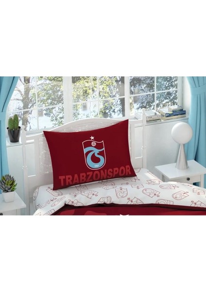 Lisanslı Trabzonspor Logo  Pamuk Kumaş 2 Adet Yastık Kılıfı 50 x 70  cm