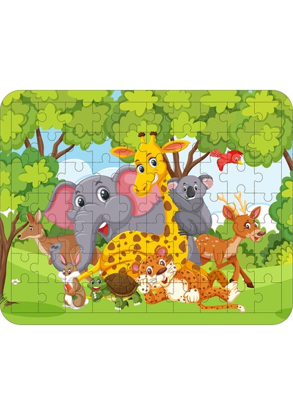 70 Parça Ahşap Eğitici Yapboz Puzzle Seti (Set 2)