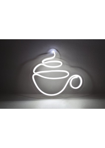 Neon LED Duvar Dekoratif Aydınlatma -Çay Kahve Fincan Içecek-