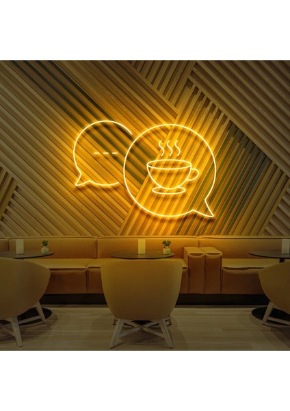Neon LED Duvar Dekoratif Aydınlatma -Sohbet Kahve-