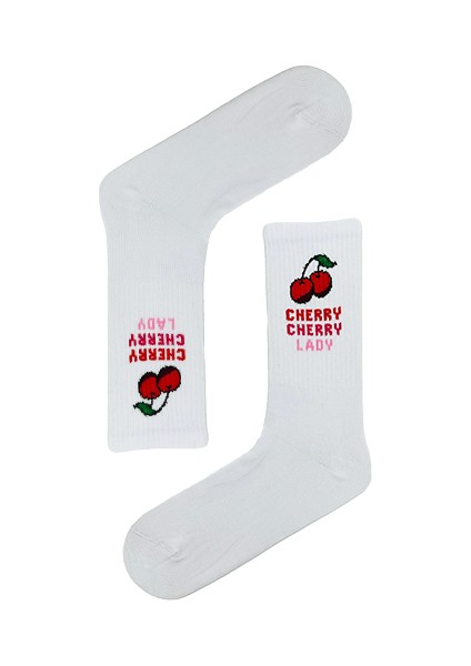 Cherry Cherry Lady Yazılı Tenis Çorap