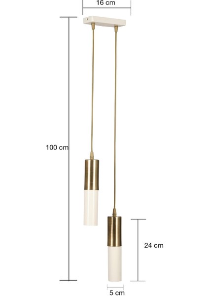 Arya 2'li Dekoratif Metal Tavan Sarkıt Krem & Eskitme Avize (Gün Işığı LED Ampuller Dahildir...) fiyatları