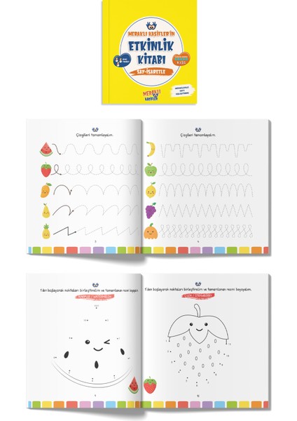 Meraklı Kaşifler'in Etkinlik Kitabı Seti Bul - Eşleştir / Say - Işaretle / Birleştir - Tamamla modelleri