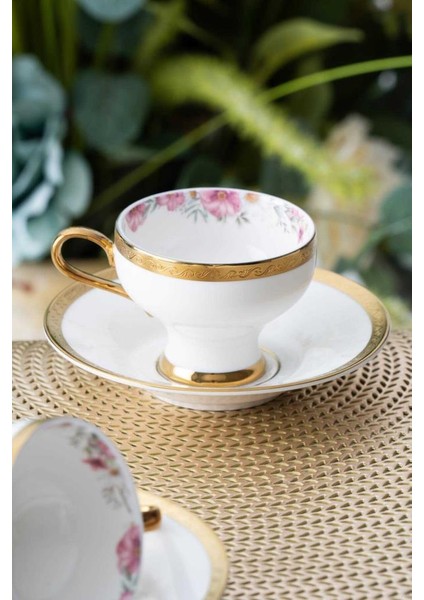 HXF-06803 Daabria Beyaz 6lı Kahve Fincanı Takımı