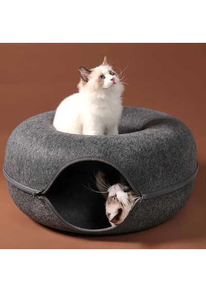Casugo 2li Kedi Yatağı 50X50X20 Cm, Çörek Şeklinde, Kolay Temizlik Için Ayrılabilir Tasarım