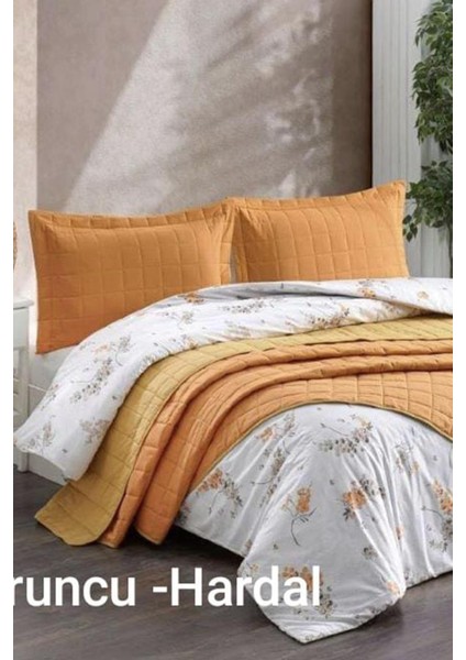 Casual 7 Parça Çift Taraflı Gelin Seti Turuncu - Hardal