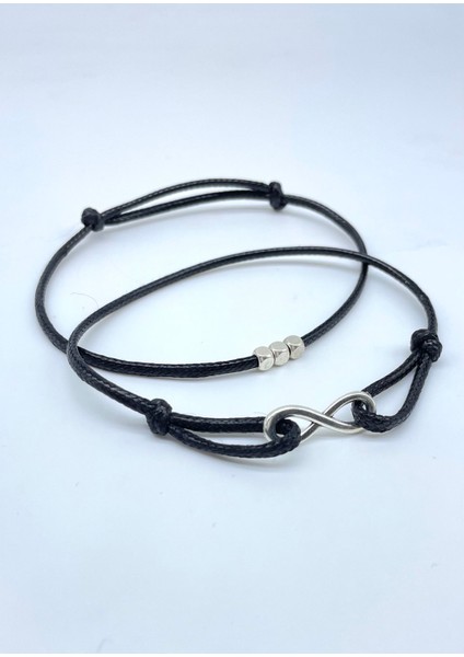 2'li Minimal Objeli Erkek Suni Deri Ip Bileklik Seti