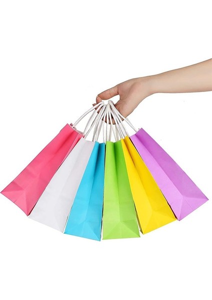 25x31x12 Ebat Burgu Sap Çanta Kraft 50 Adet Yeşil & Açık Yeşil