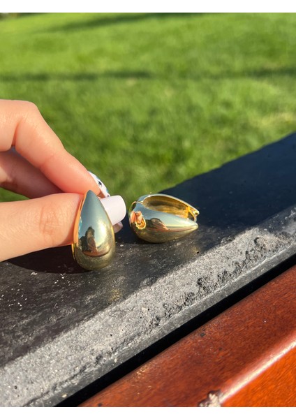 Gold Damla Küpe
