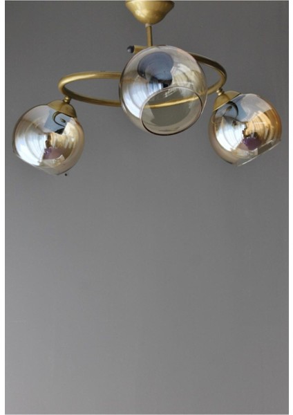 Aydınlatma Salon Oda Mutfak Dönence 3 Lü Eskitme Avize