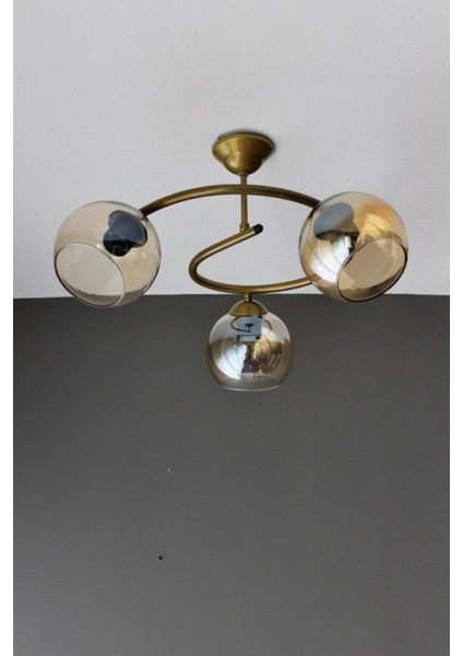 Aydınlatma Salon Oda Mutfak Dönence 3 Lü Eskitme Avize modelleri