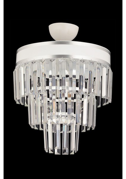 Çağla 3 Lü Beyaza Krom Yaldızlı 30 Luk Modern Avize modelleri