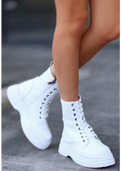 Beyaz Cilt Bağcıklı Bot fiyatları