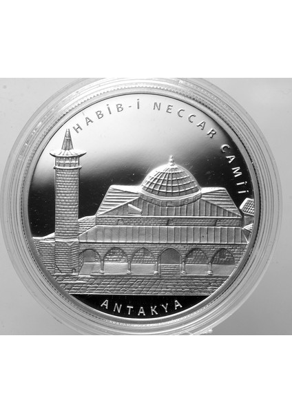 Habib-I Neccar Cami 20 Tl 2021 Gümüş 0.925 Diameter 38.61 Mm. 31.1 Gr. Sertifikalı