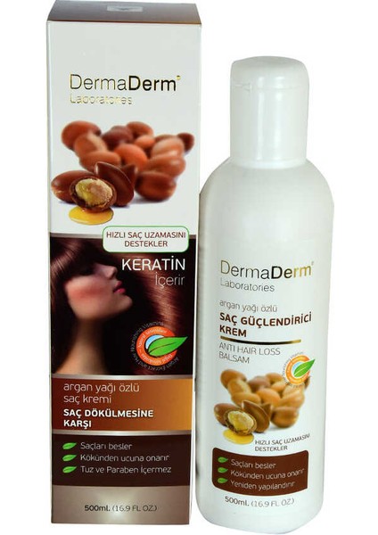 Argan Yağı Özlü Saç Kremi Keratinli (Tuz ve Paraben Içermez) 500 ml
