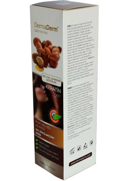 Argan Yağı Özlü Saç Kremi Keratinli (Tuz ve Paraben Içermez) 500 ml